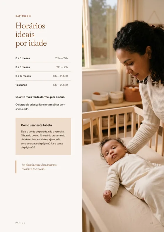 Página 22 do e-book: Horários ideais por idade